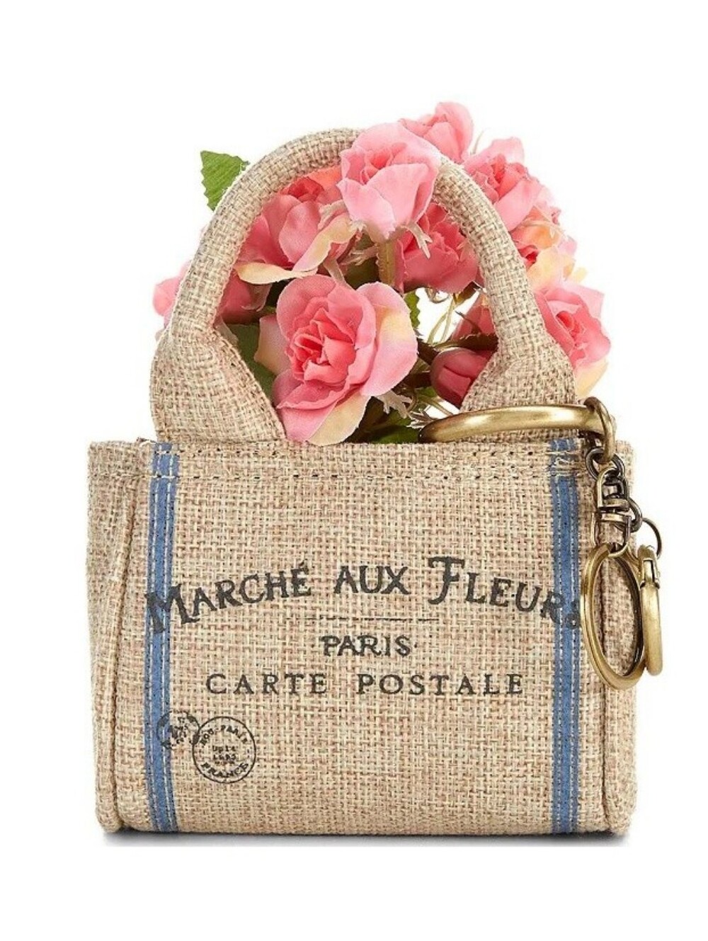 Patricia Nash Parisian Market Tote Bag Charm hangoff keychain floral new NWT